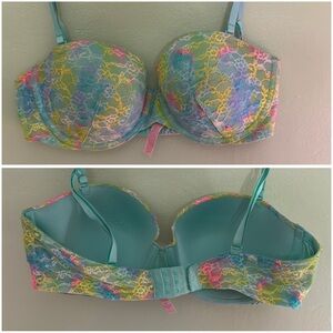 Colorful Lace Underwire Bra